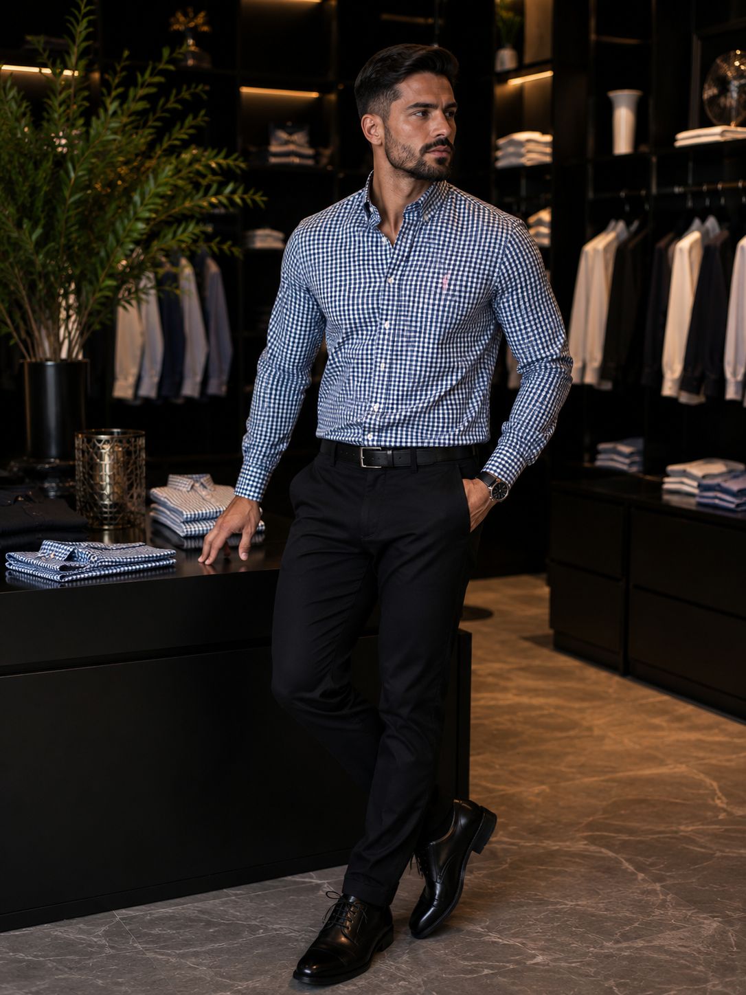 CAMISA SOCIAL XADREZ MANGA LONGA RALPH LAUREN