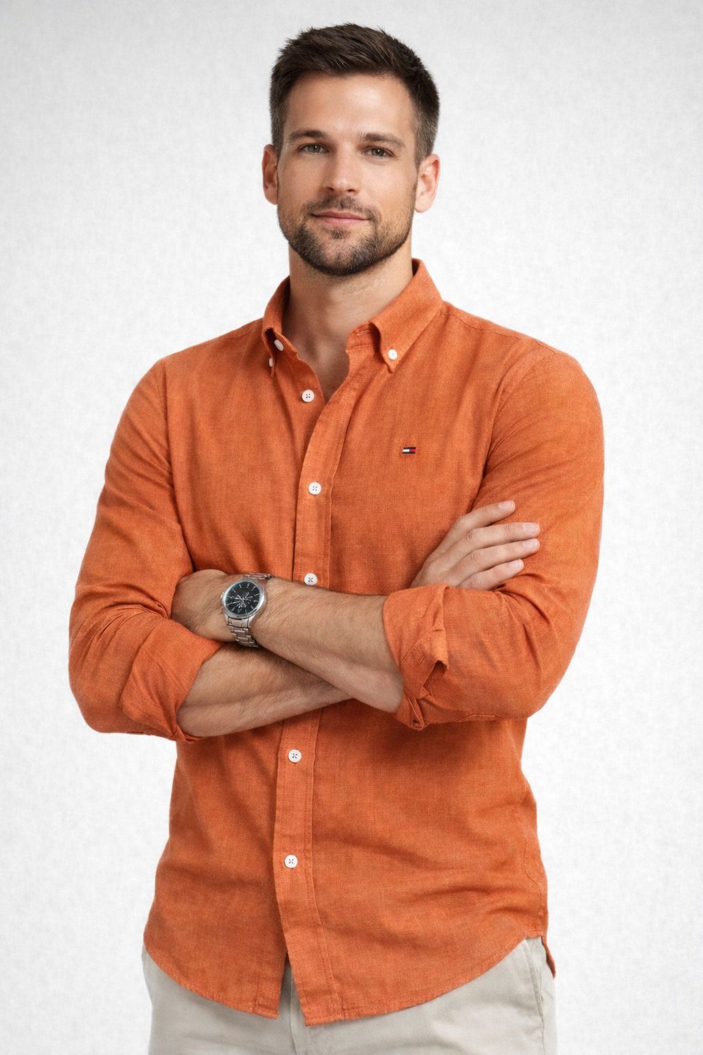 CAMISA  SOCIAL CAMBRAIA DE LINHO MANGA LONGA RALPH LAUREN