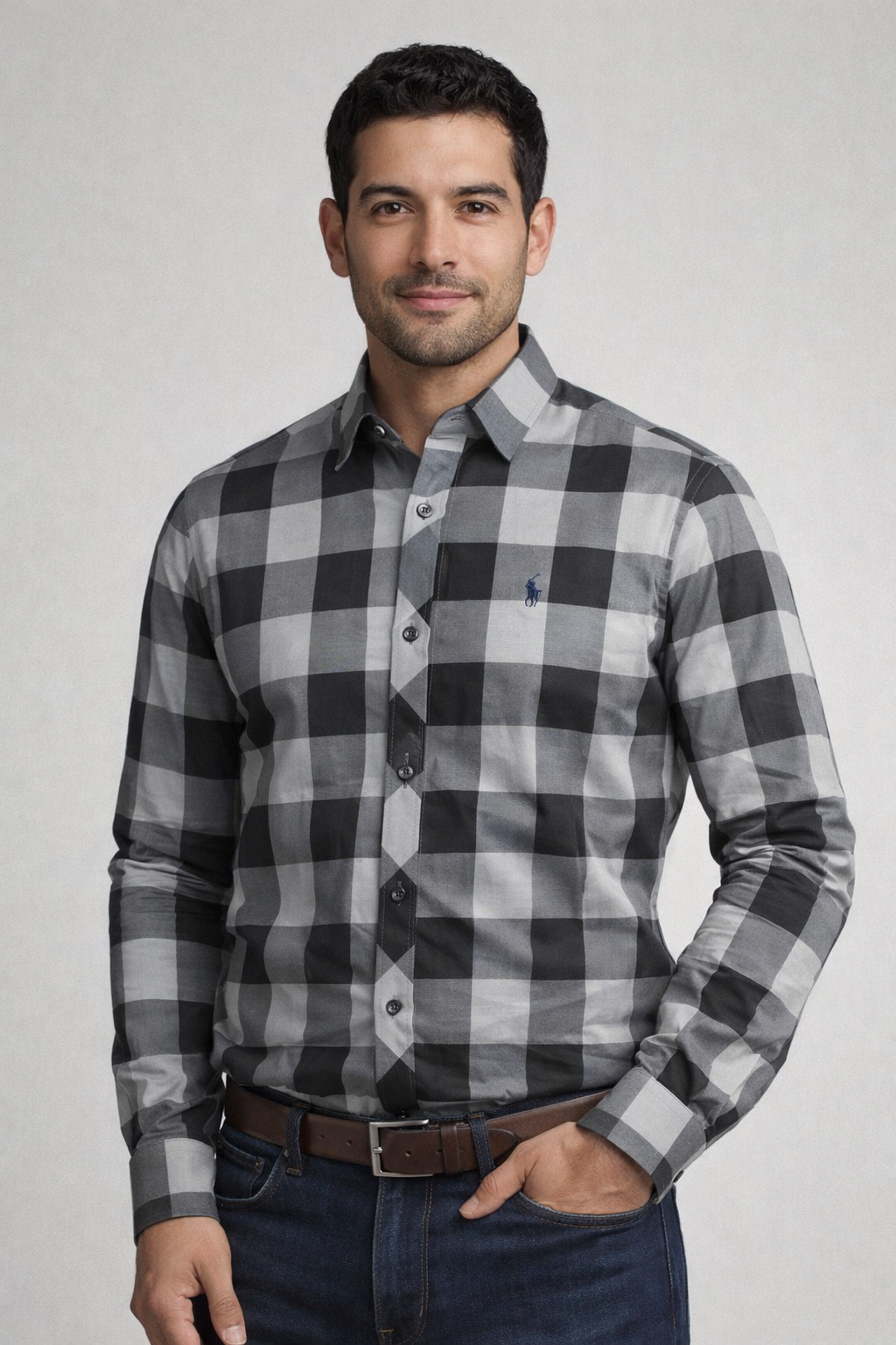 CAMISA SOCIAL XADREZ MANGA LONGA RALPH LAUREN