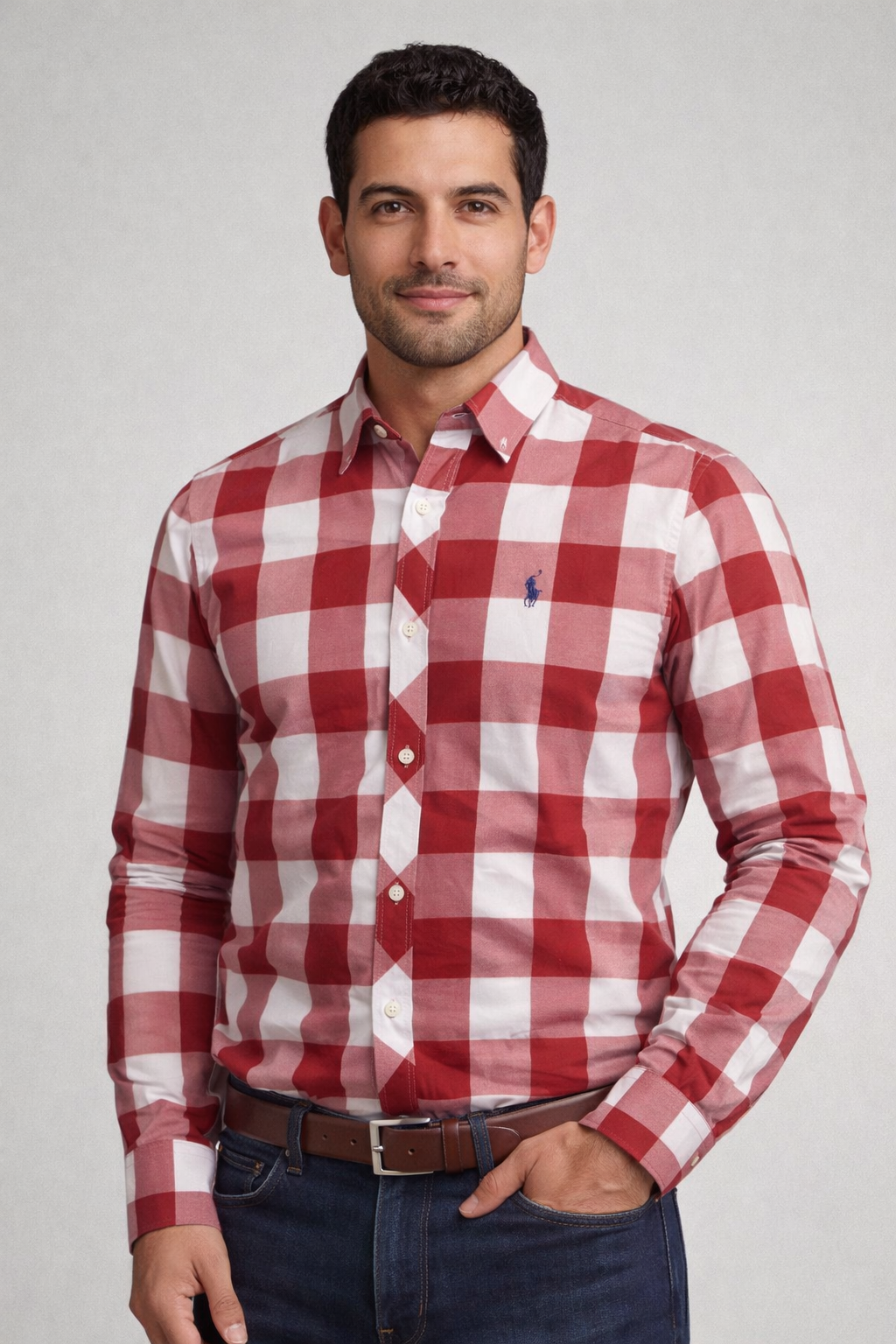 CAMISA SOCIAL XADREZ MANGA LONGA RALPH LAUREN