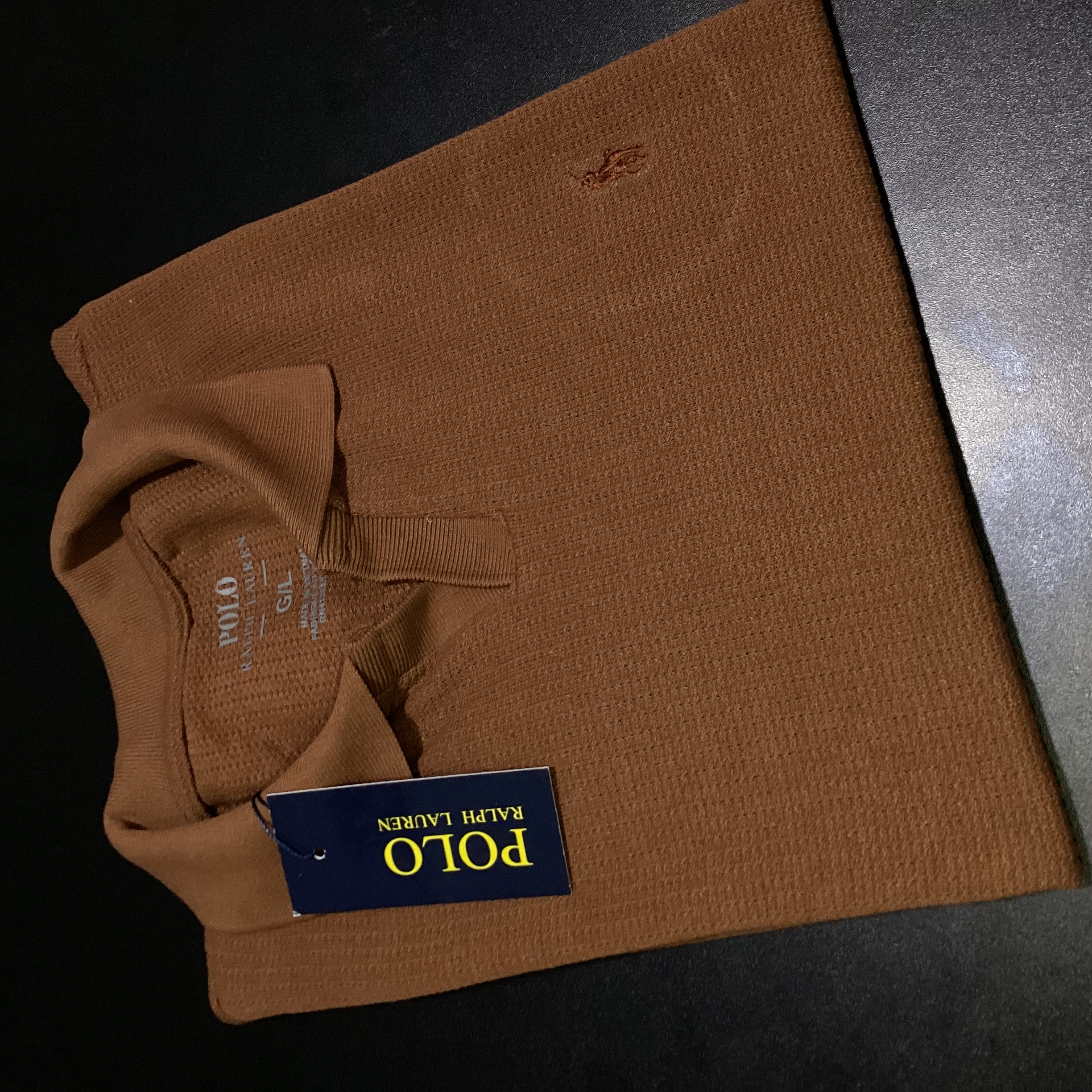 CAMISA POLO TEXTURIZADA GOLA V RALPH LAUREN