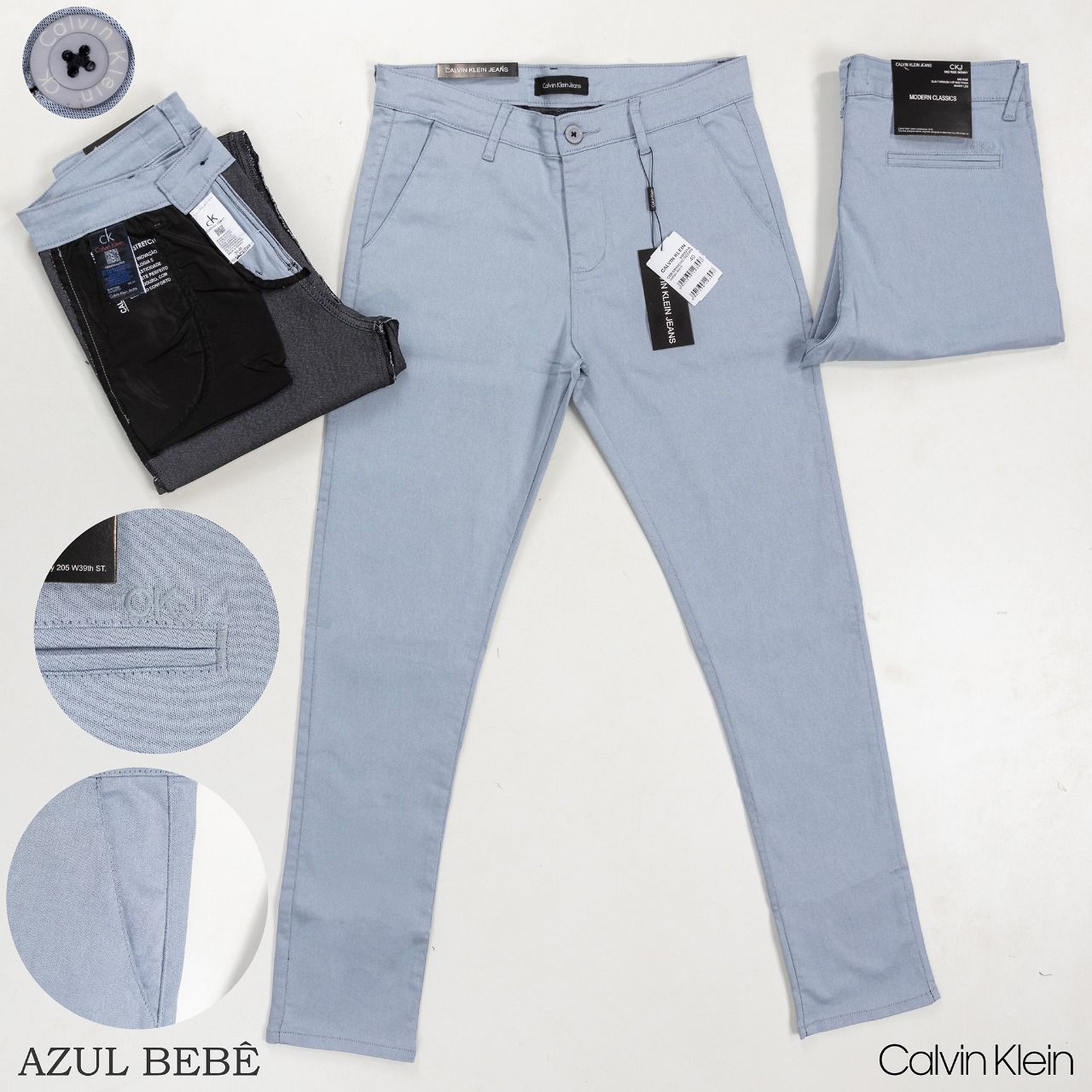 CALÇA SARJA ACETINA CALVIN KLEIN