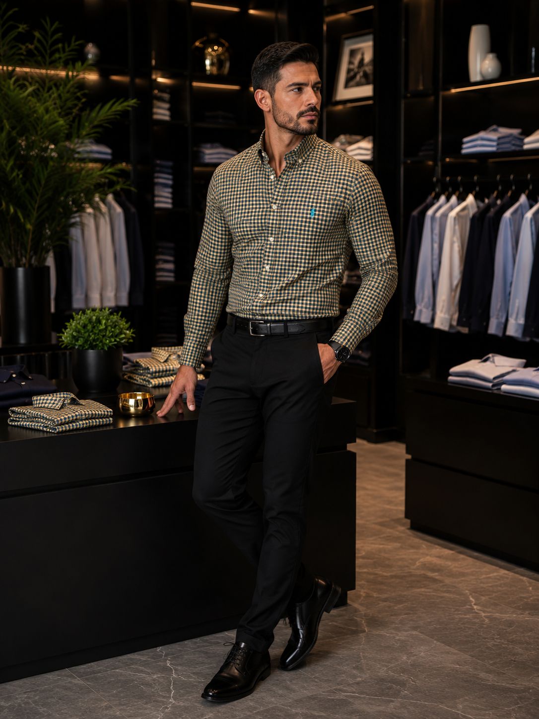 CAMISA SOCIAL XADREZ MANGA LONGA RALPH LAUREN