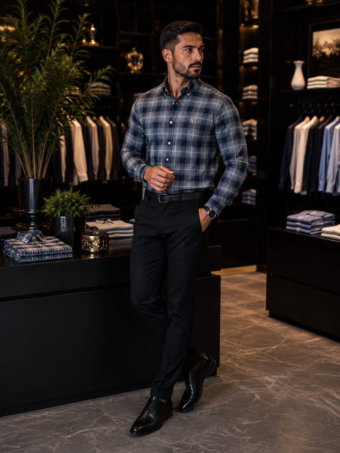 CAMISA SOCIAL XADREZ MANGA LONGA RALPH LAUREN